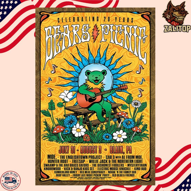 Celebrating 20 Years Bears Picnic Jul 31 Aug 3 2025 Blain, PA Poster