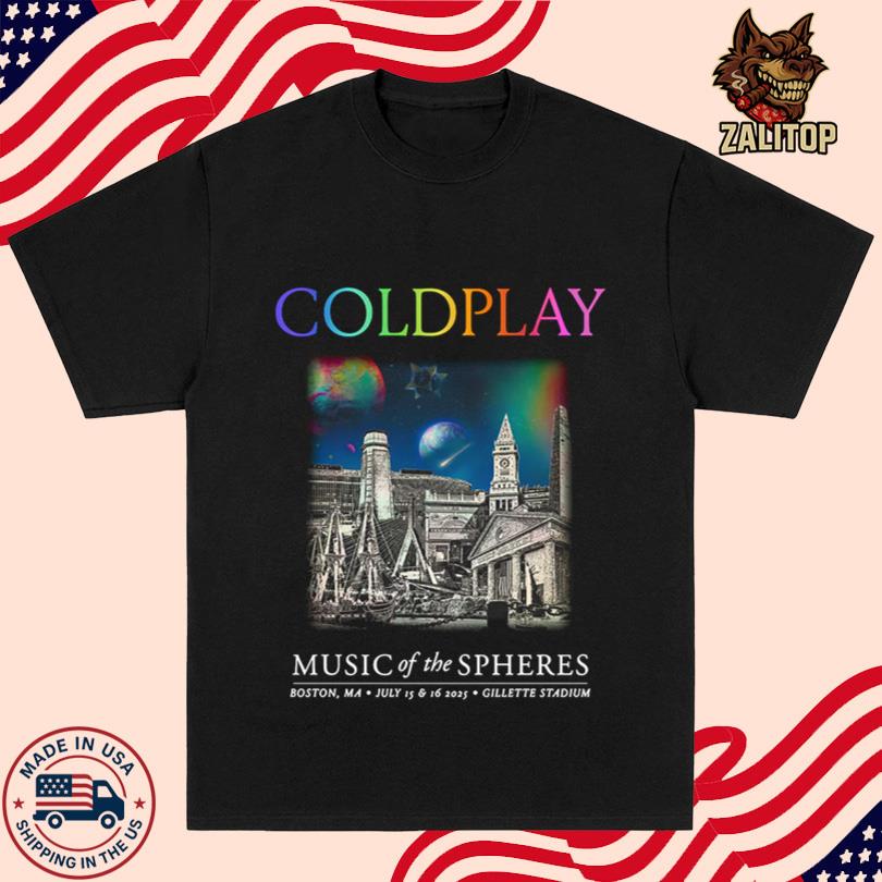 Coldplay July 15-16 2025 Boston Music Of The Spheres Tee