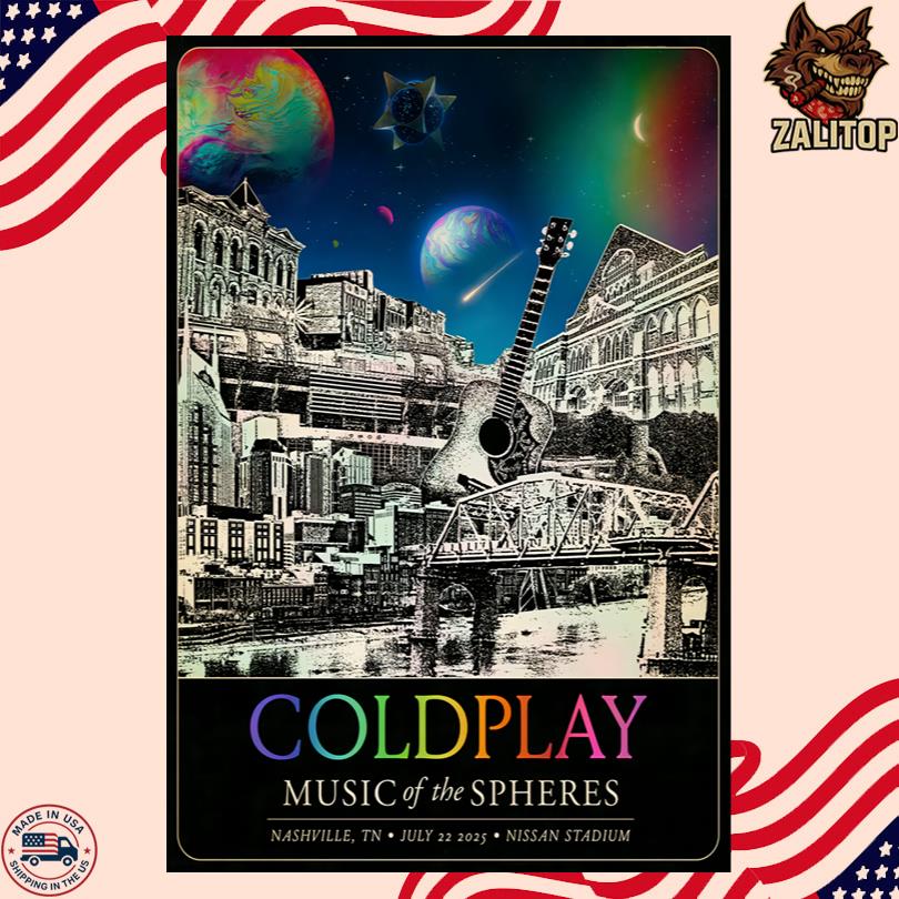 Coldplay Live Tour Nissan Stadium Nashville TN July 22 2025 Poster