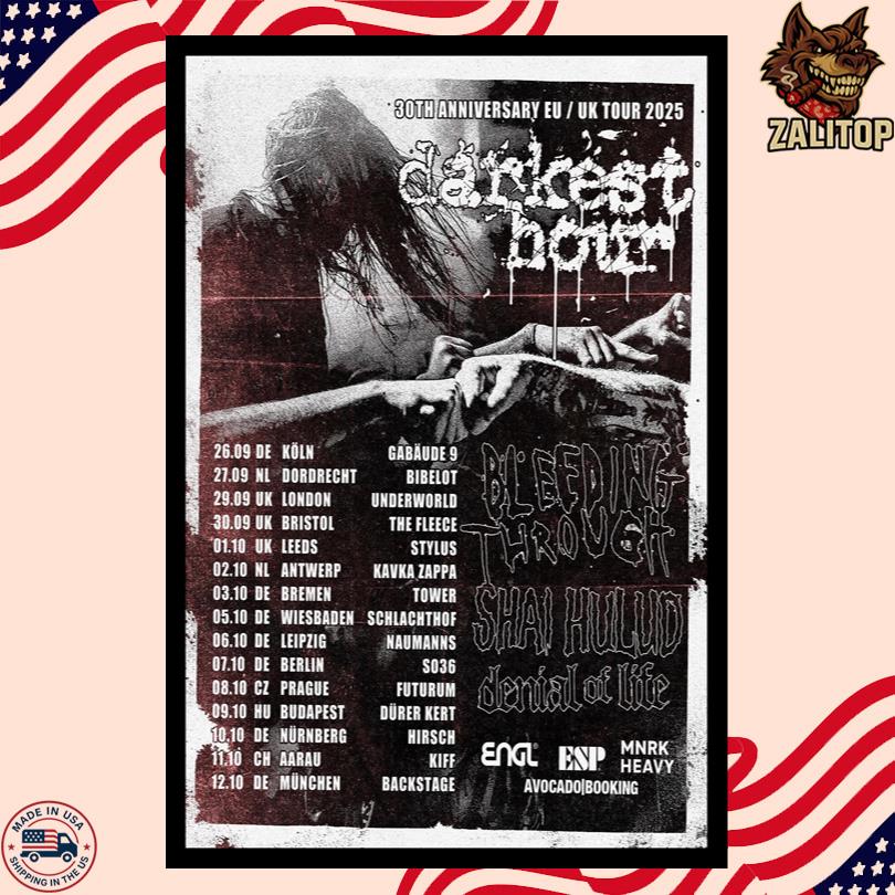 Darkest Hour 30th Anniversary EU UK Tour 2025 Poster