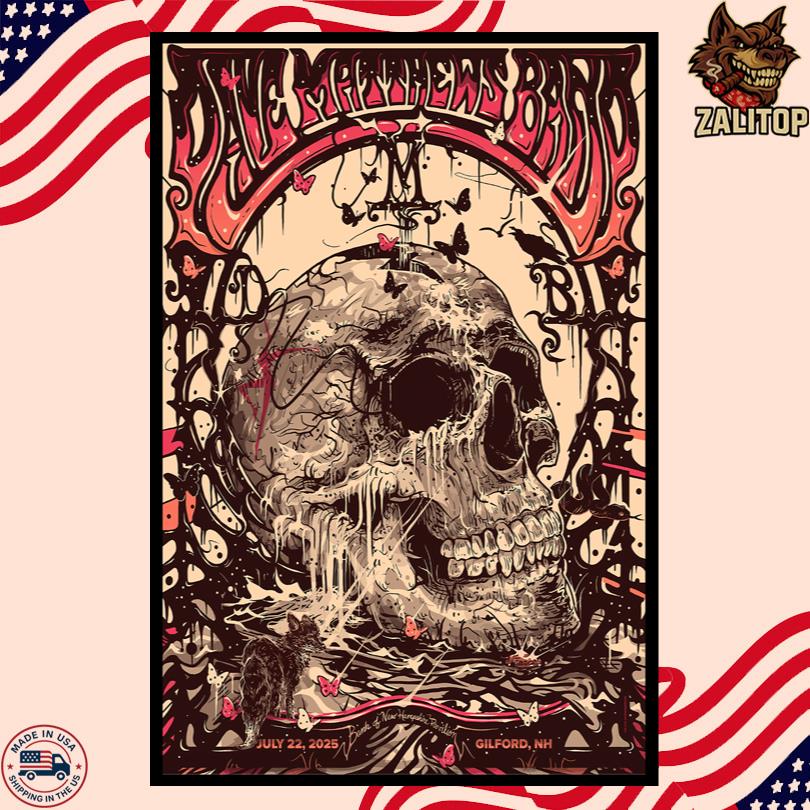 Dave Matthews Band Concert Event Gilford New Hampshire July 22 2025 Poster