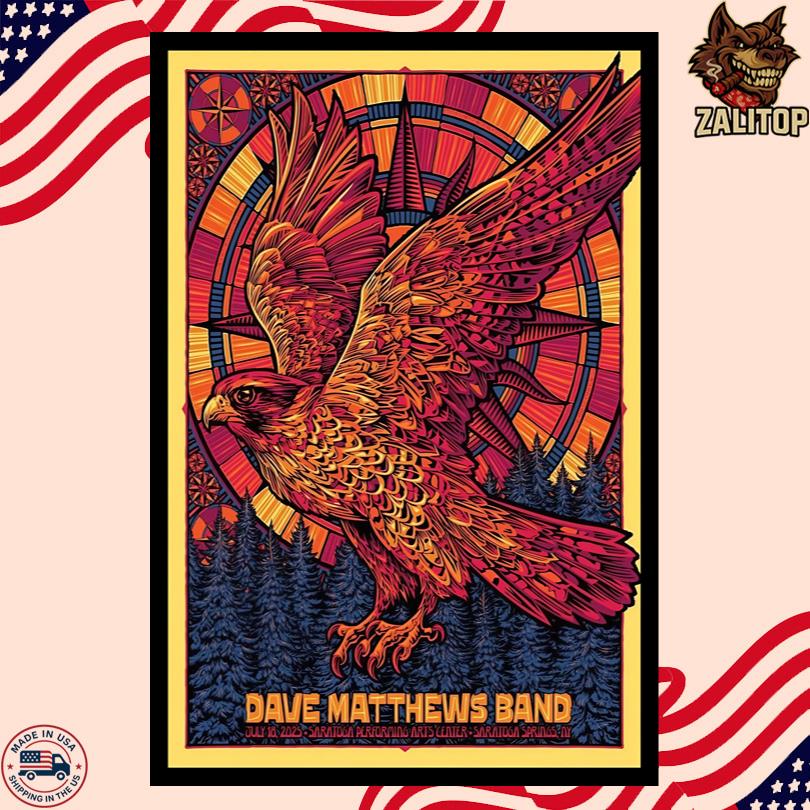Dave Matthews Band Tour July 18 2025 Saratoga Springs NY Poster