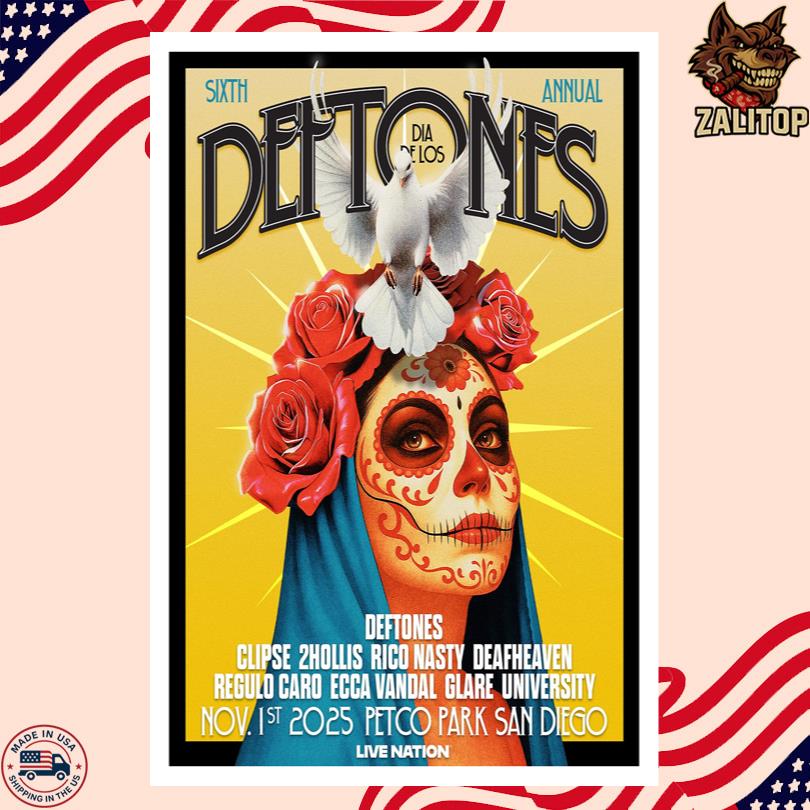 Deftones Live Tour Petco Park San Diego November 1 2025 Poster