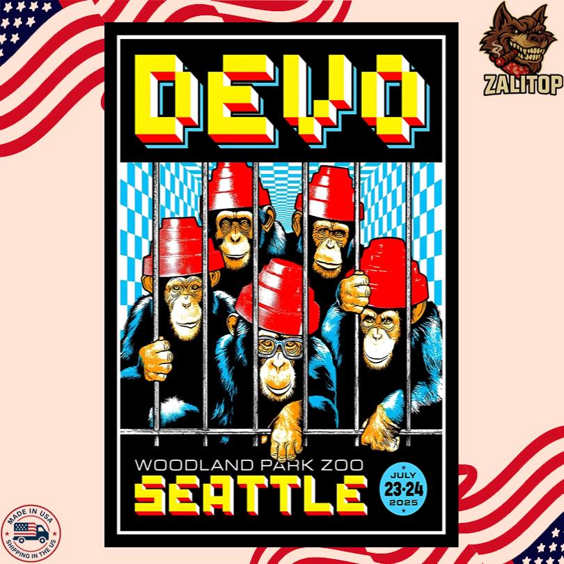 Devo Event Poster Woodland Park Zoo Amphitheater July 23 24 2025