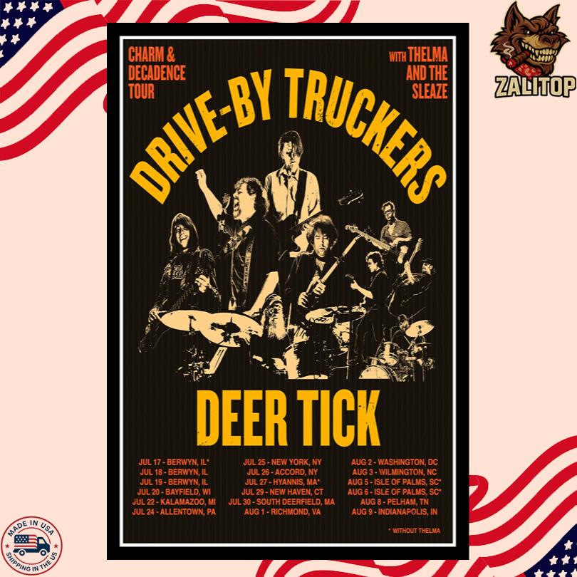 Drive-By Truckers Poster – Charm and Decadence Tour 2025