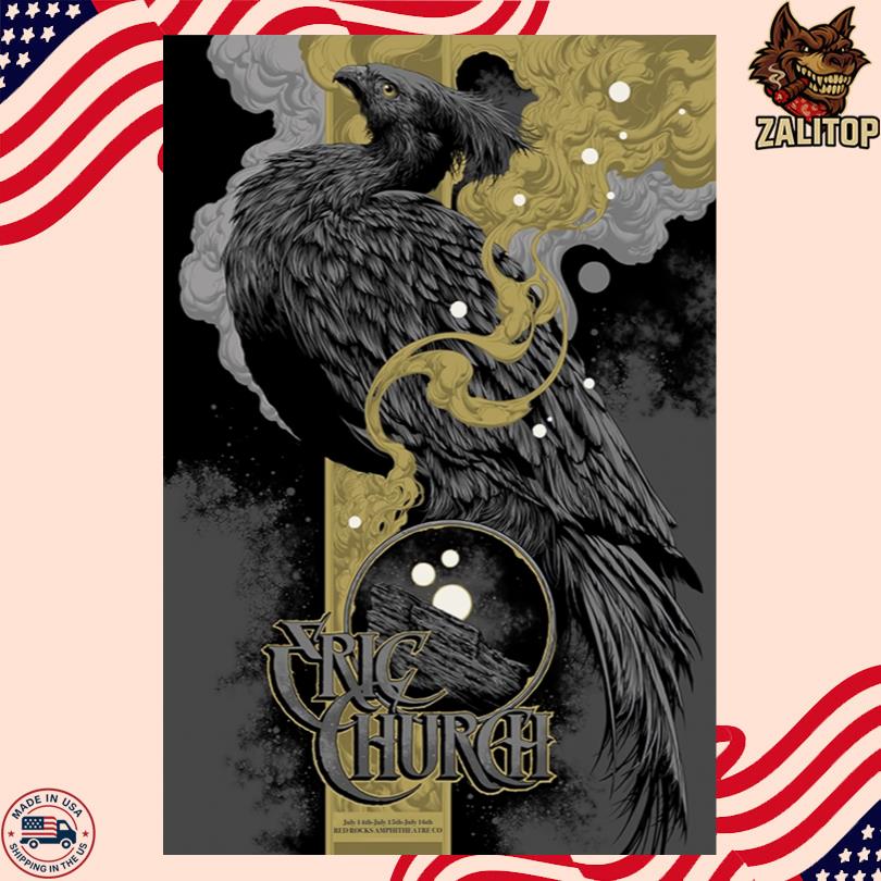 Eric Church Tour Poster – Red Rocks 2025 Morrison Colorado Event