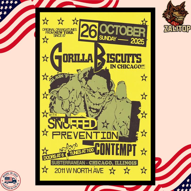 Gorilla Biscuits Concert Event Chicago IL October 26 2025 Poster