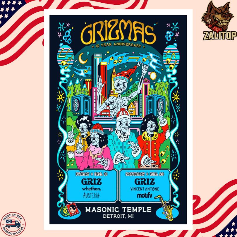 GRiZMAS 10th Anniversary Show Dec 19 20 2025 Detroit Poster