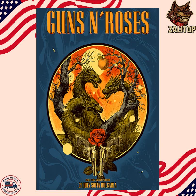 Guns N Roses Live Tour Vasil Levski Stadium Sofia Bulgaria July 21 2025 Poster