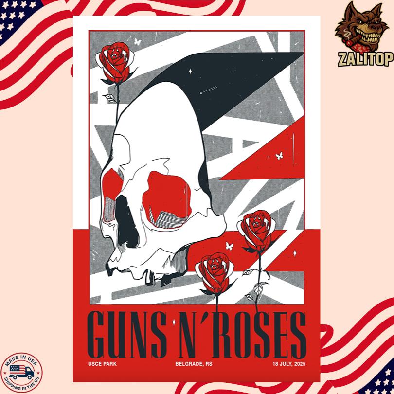 Guns N Roses Tour July 18 2025 USCE Park Belgrade RS Poster
