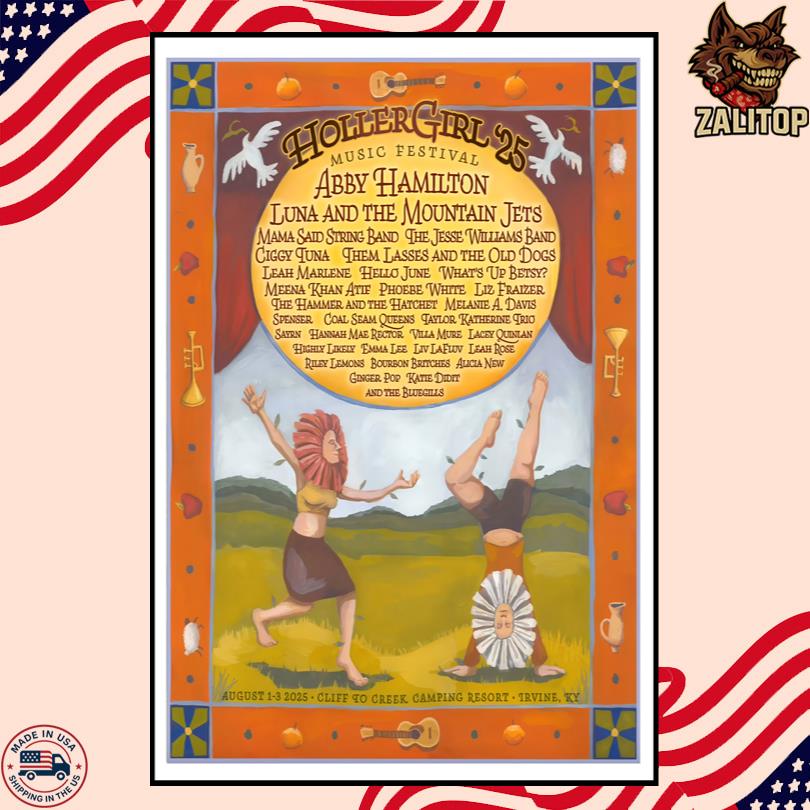 Holler Girl 25 Music Festival Poster – Aug 1–3 2025 – Irvine KY