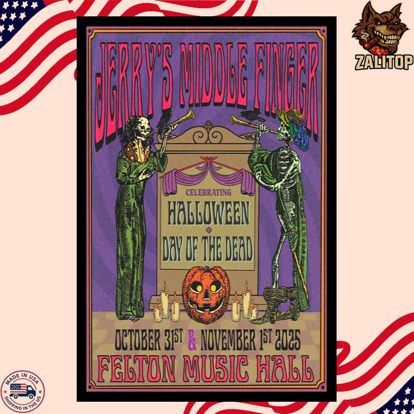 Jerry\'s Middle Finger Halloween Concert Poster Felton CA 2025