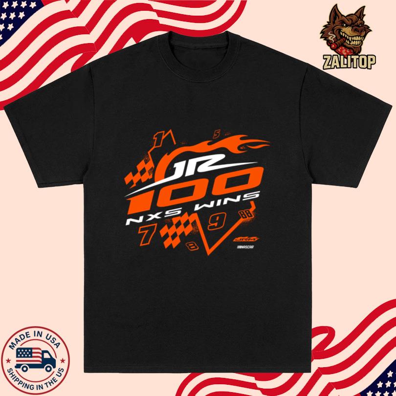 JR Motorsports 100 Wins Black T-shirt