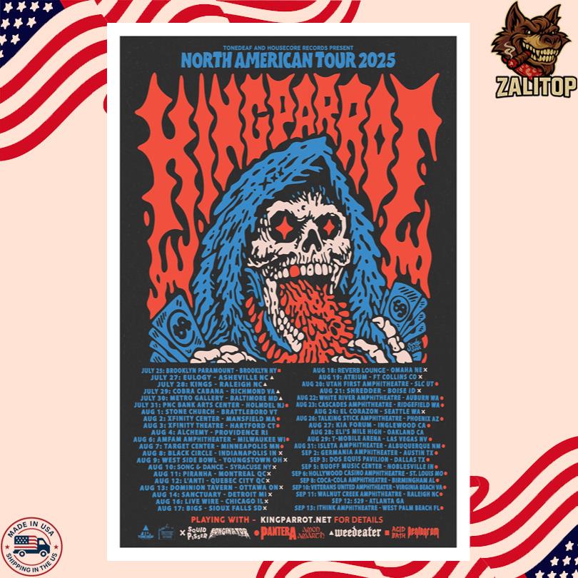 King Parrot NORTH AMERICA TOUR 2025 Poster