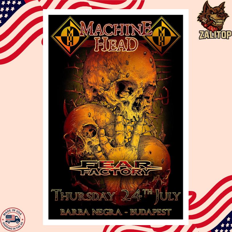 Machine Head Concert Event Budapest Hungary July 24 2025 Poster