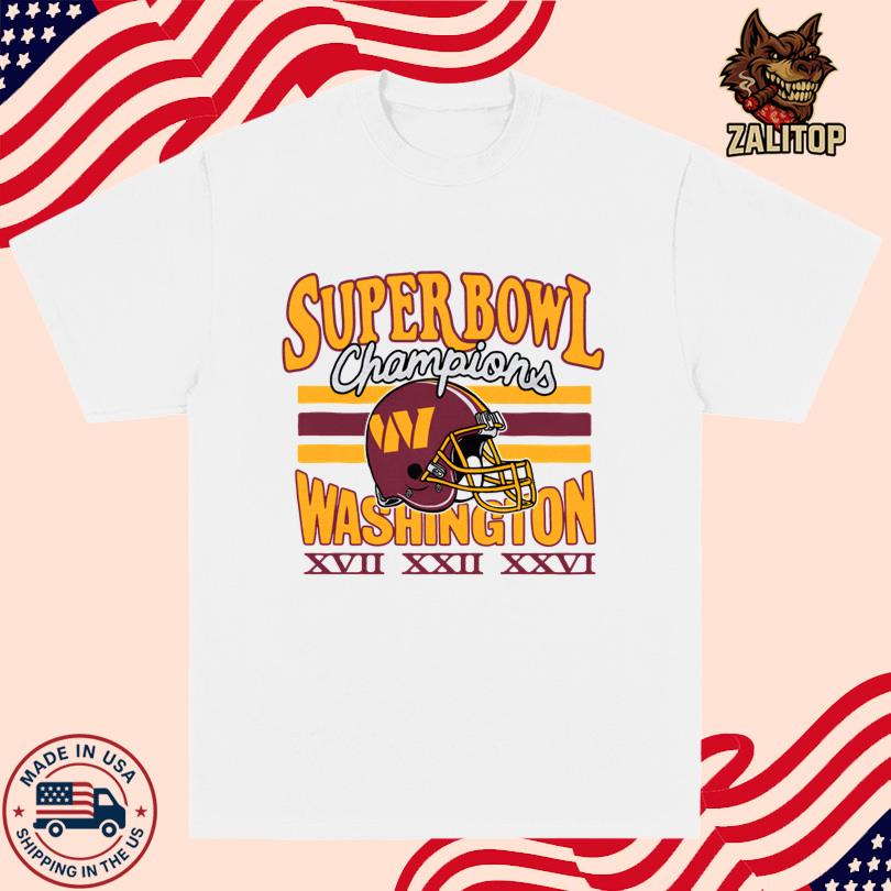 Men\'s Homage Ash Washington Commanders Three-Time Super Bowl Champions Tri-Blend T-Shirt