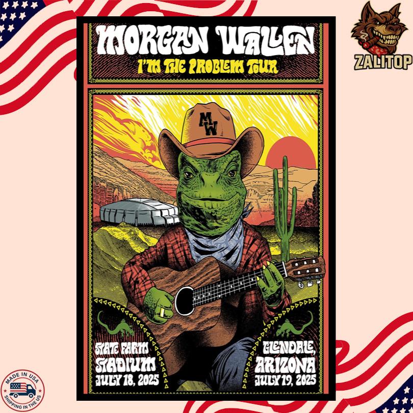 Morgan Wallen Concert Event State Farm Stadium AZ 2025 Poster