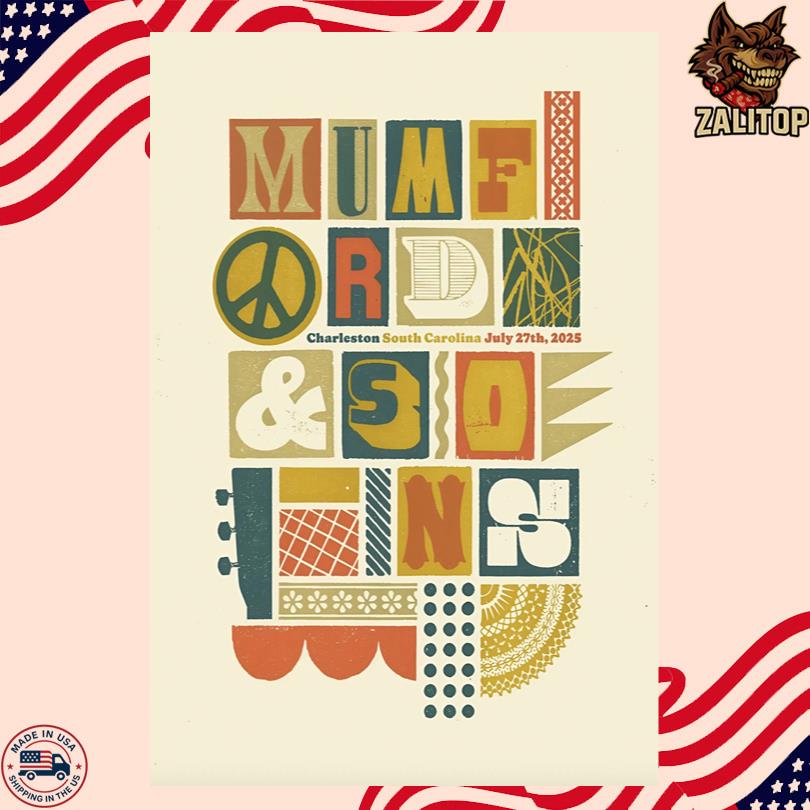 Mumford And Sons Live Show July 27 2025 Charleston SC Poster