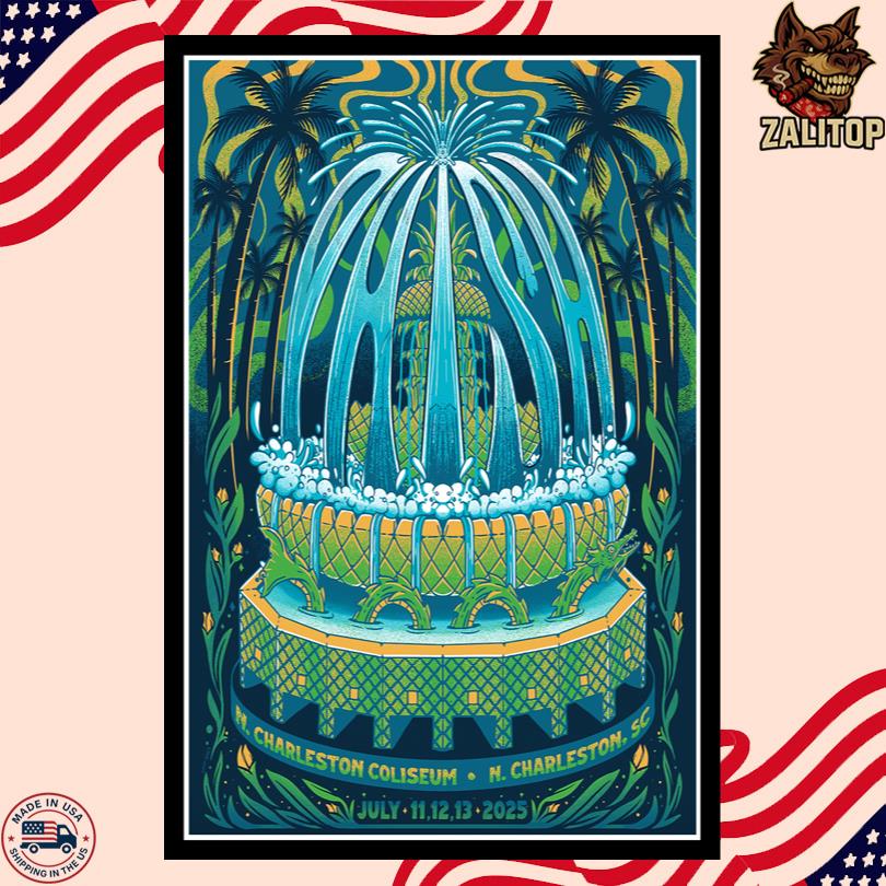Phish 2025 Poster – North Charleston Coliseum July 11 to 13