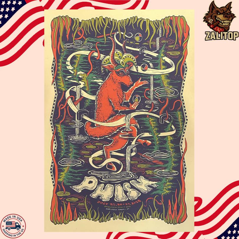 Phish July 25 26 2025 Saratoga Springs NY Tour Poster