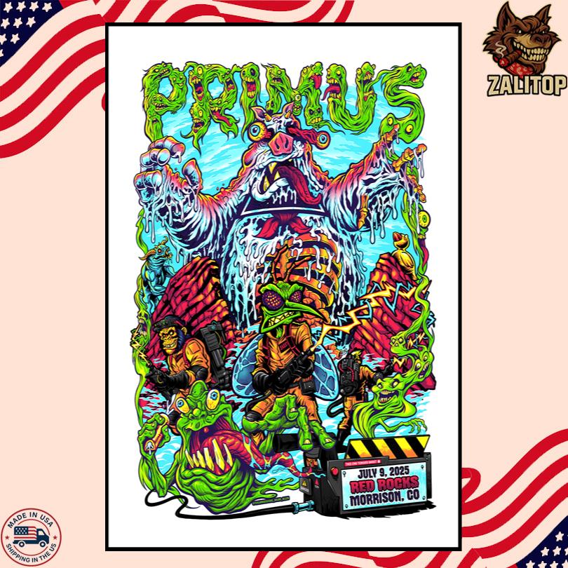 Primus July 9 2025 Poster – Red Rocks Amphitheatre Morrison CO