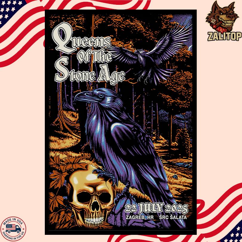 Queens Of The Stone Age Live Tour SRC Salata Zagreb Croatia July 22 2025 Poster