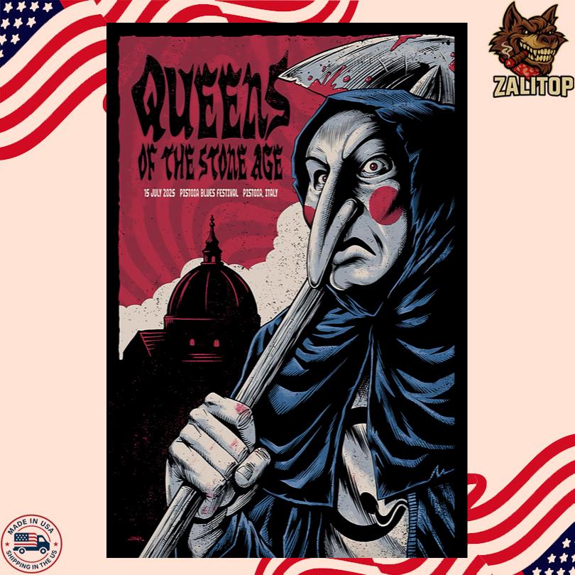 Queens of the Stone Age Poster – Live in Pistoia Italy July 15 2025