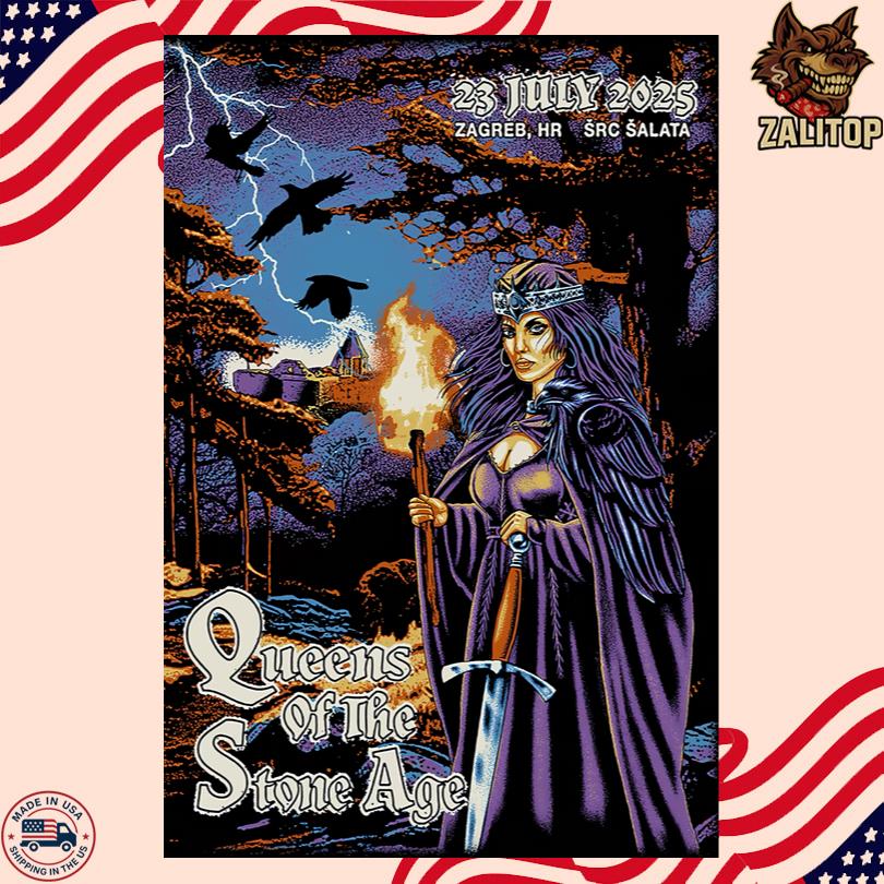 Queens Of The Stone Age Show Zagreb Croatia July 23 2025 Poster