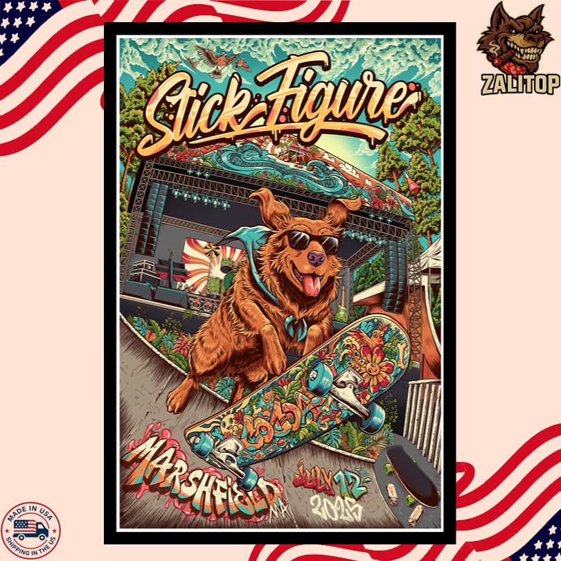Stick Figure 2025 Poster – Levitate Festival Marshfield MA July 12