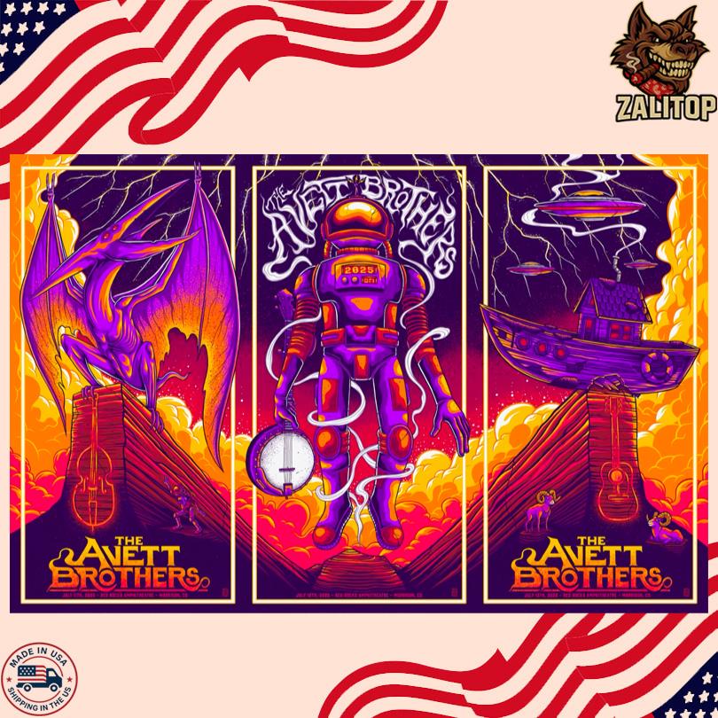 The Avett Brothers Poster – July 11-13 2025 Red Rocks Amphitheatre Morrison CO