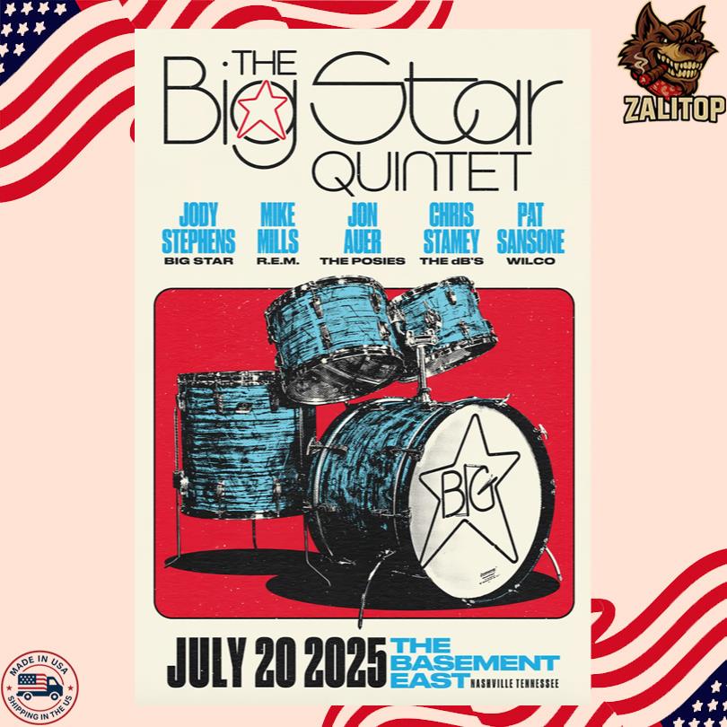 The Big Star Quintet Show in Nashville TN The Basement East July 20 2025 Poster