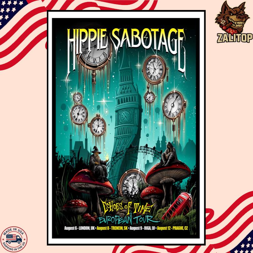The Hippies Echoes Of Time Tour 2025 Poster – Europe Concert Print