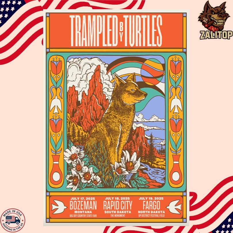 Trampled By Turtles July 18 2025 The Monument In Rapid City SD Poster