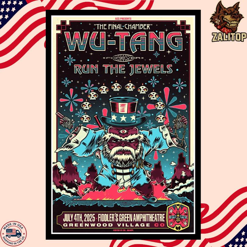 Wu Tang Clan Poster – July 4 2025 Fiddler’s Green Amphitheatre Greenwood Village Show