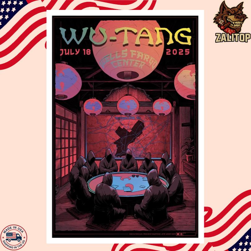 Wu Tang Clan Show in Philadelphia Wells Fargo Center July 2025 Poster