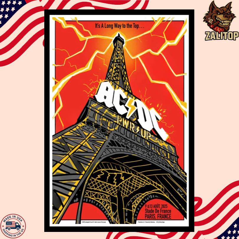 ACDC Paris PWR UP Tour 2025 Poster