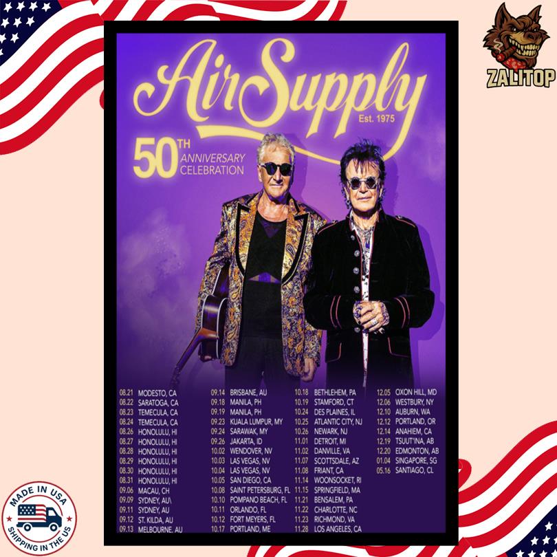Air Supply 50th Anniversary Tour Poster