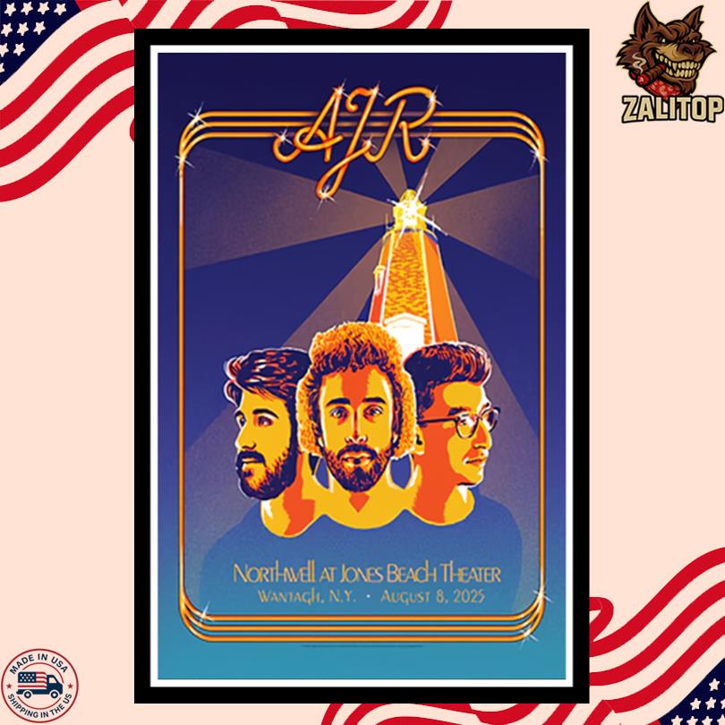 AJR Aug 8 2025 Northwell Health at Jones Beach Theater Wantagh, NY Poster