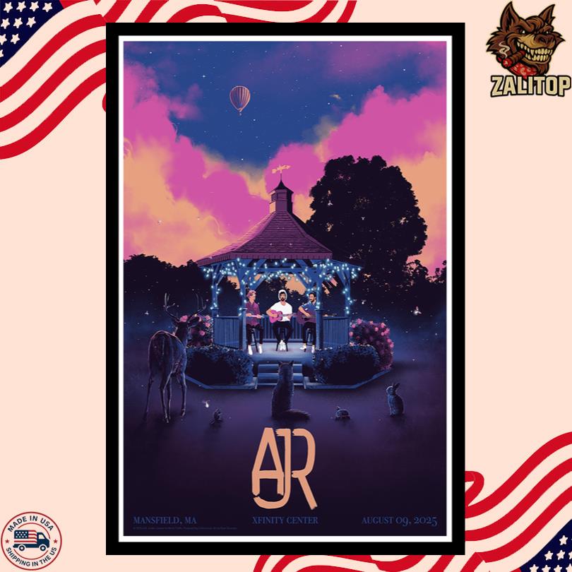 AJR Tour Aug 9 2025 Mansfield MA Xfinity Center Poster