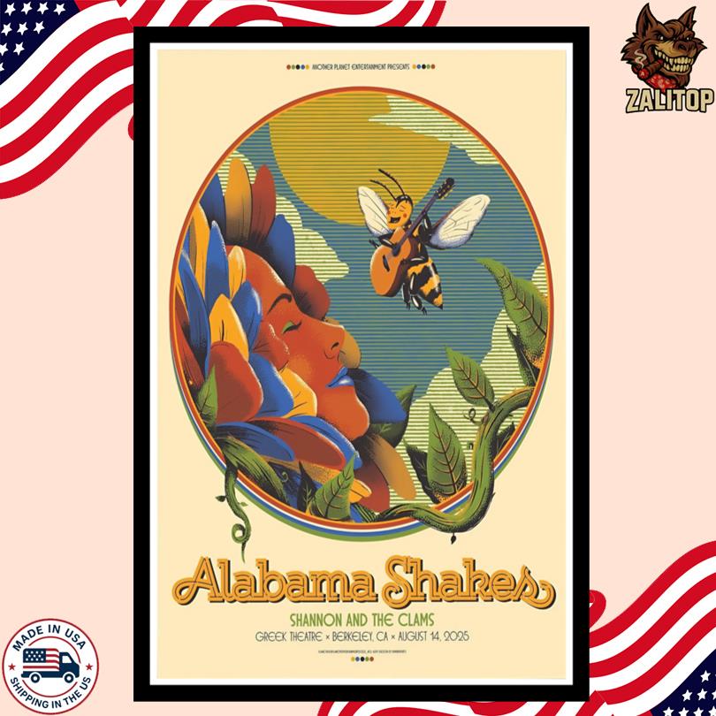 Alabama Shakes Aug 14 2025 Berkeley CA Event Poster-Portrait - Poster