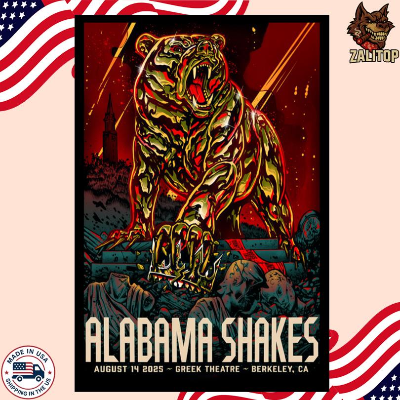 Alabama Shakes Aug 14 2025 Berkeley CA Event Poster-Portrait- Poster