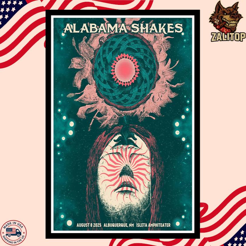 Alabama Shakes Event Aug 8 2025 Albuquerque NM Isleta Amphitheater Poster