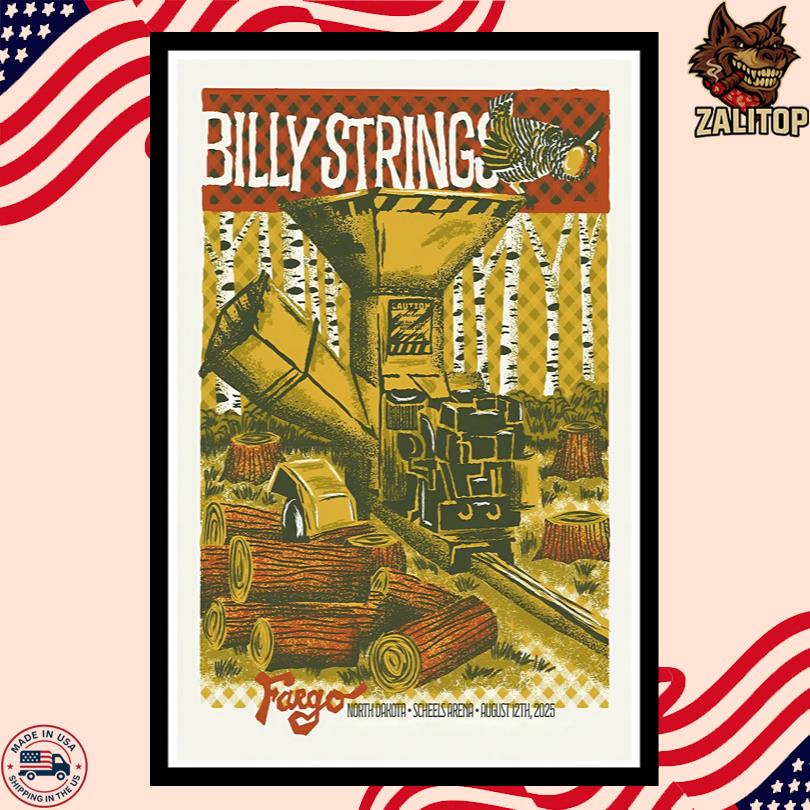 Billy Strings Aug 12 2025 Fargo ND Scheels Arena Event Poster -Portrait - Poster