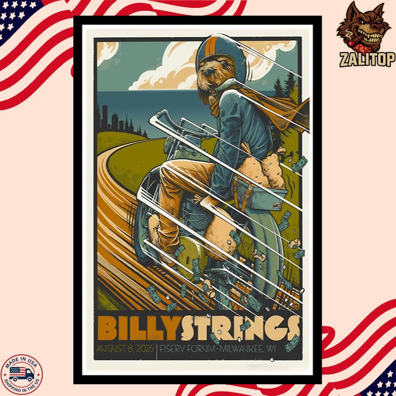 Billy Strings Event Aug 8 2025 Milwaukee WI Fiserv Forum Poster