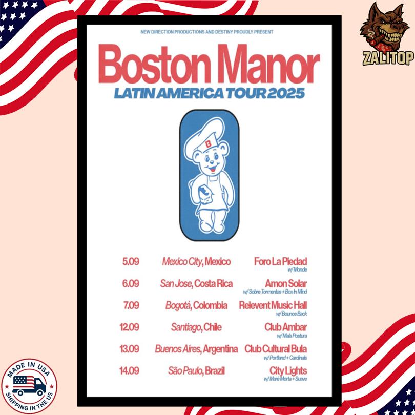 Boston Manor Latin America Tour 2025 Poster
