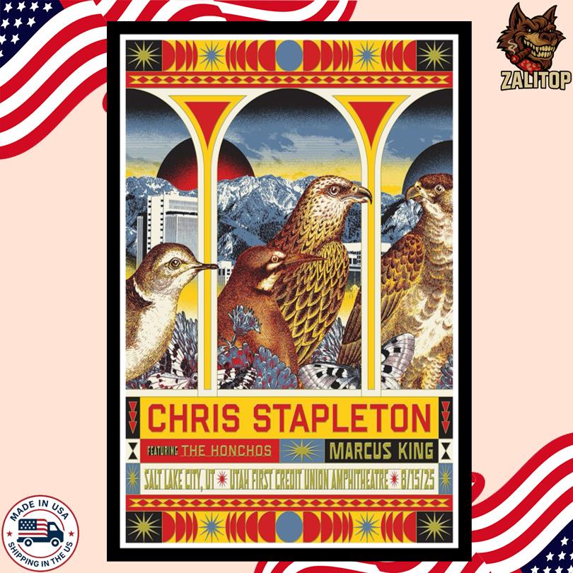Chris Stapleton Aug 15 2025 Utah First Credit Union Amphitheatre Tour Poster-Portrait - Poster
