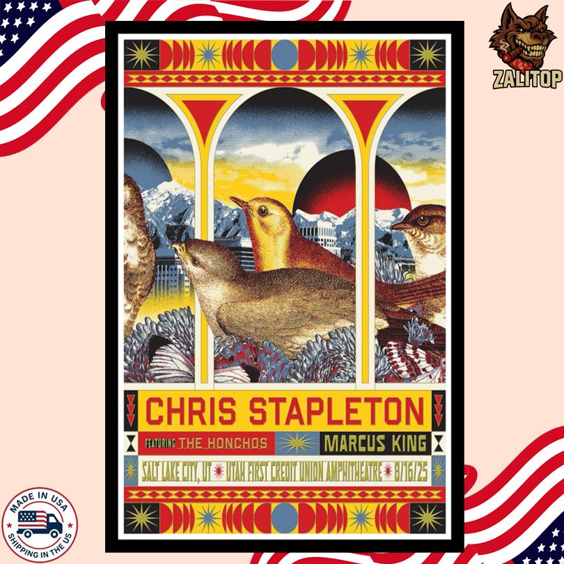 Chris Stapleton Aug 16 2025 Utah First Credit Union Amphitheatre Tour Poster-Portrait - Poster