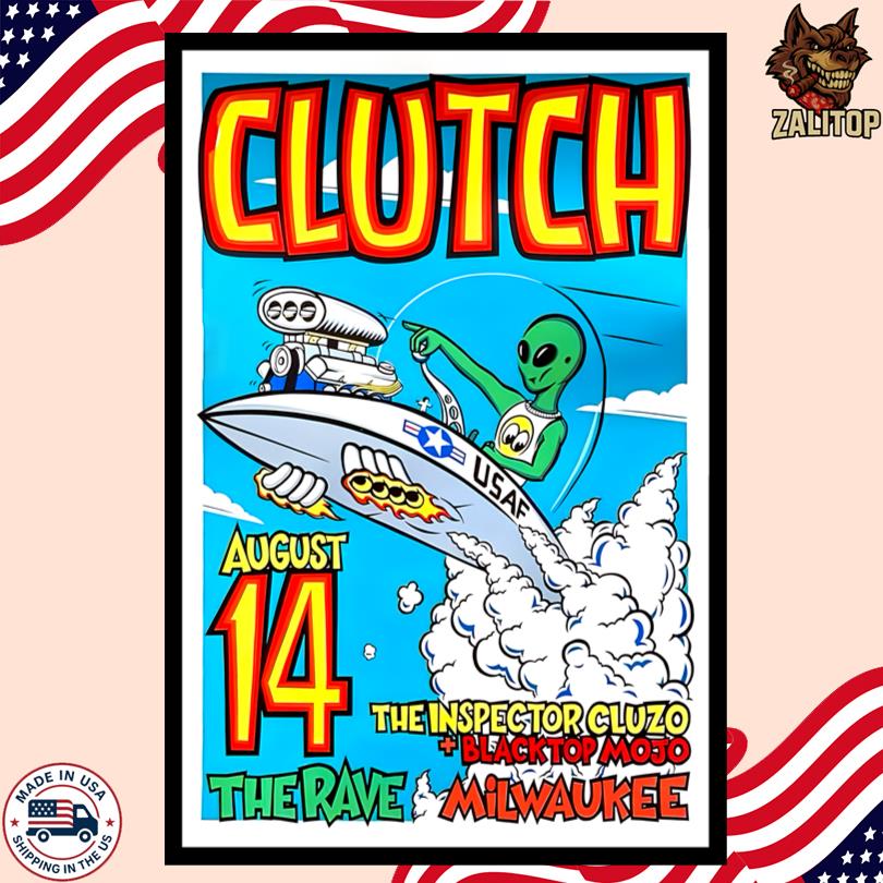 Clutch Aug 14 2025 The Rave Tour Poster-Portrait - Poster