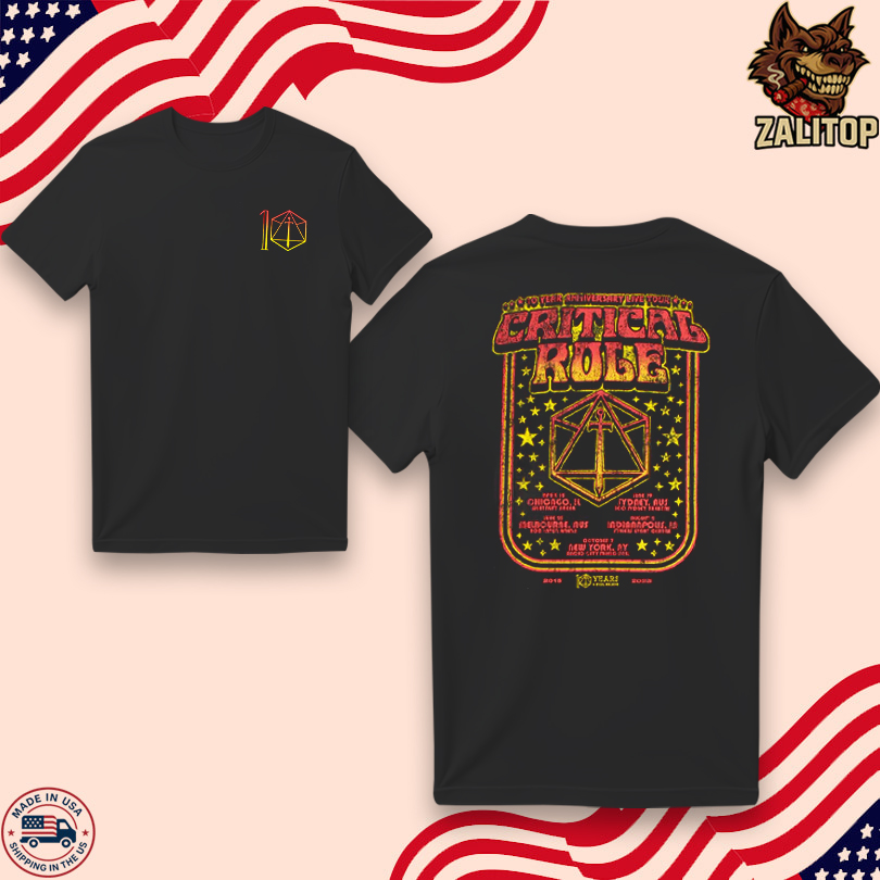 Critical Role 10 Year Anniversary Live Tour 2025 T-Shirt