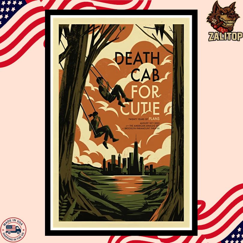 Death Cab For Cutie Aug 10 2025 Brooklyn, NY Tour Poster